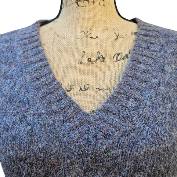 J. Crew Gray Short-Sleeved V-Neck Mohair and Wool Blend Sweater, Size S - Picture 4 of 5